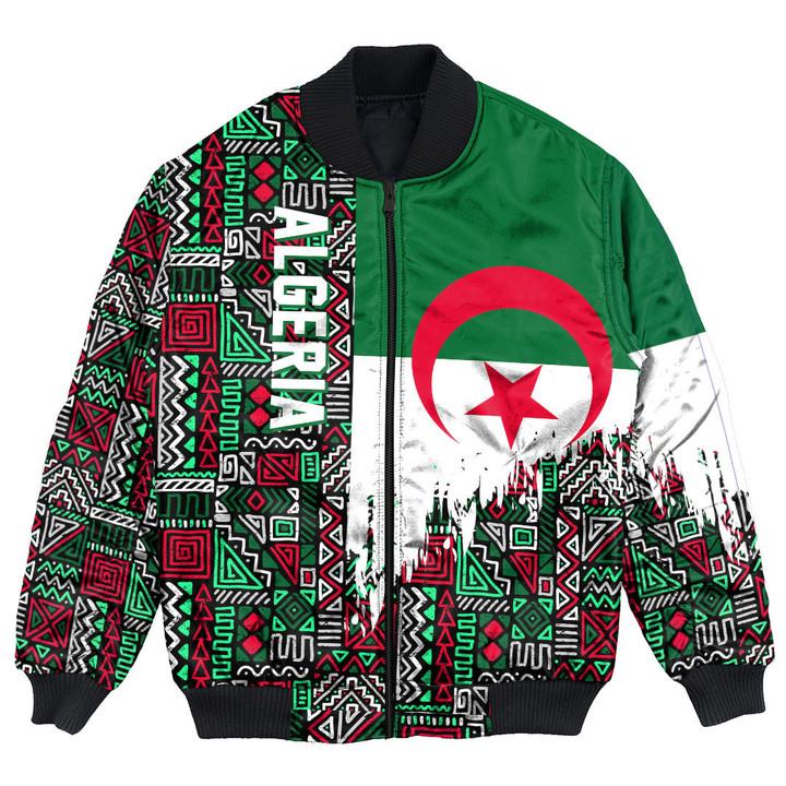 Africa Zone Clothing - Algeria Bomber Jacket Kente Pattern A94