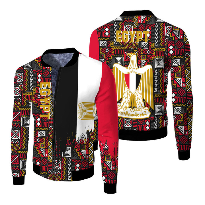 Africa Zone Clothing - Egypt Fleece Winter Jacket Kente Pattern A94