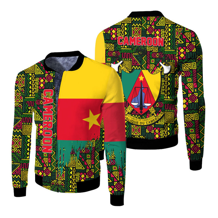 Africa Zone Clothing - Cameroon Fleece Winter Jacket Kente Pattern A94