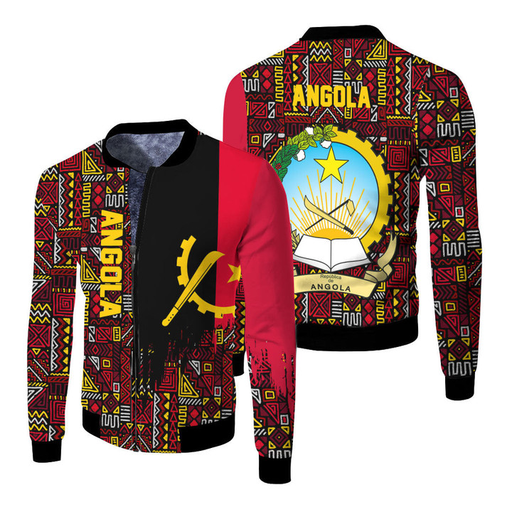 Africa Zone Clothing - Angola Fleece Winter Jacket Kente Pattern A94