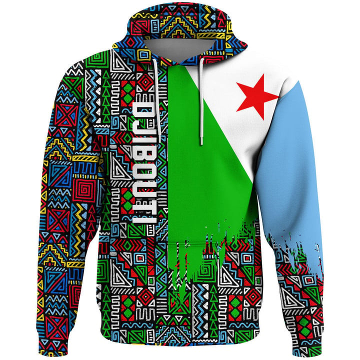 Africa Zone Clothing - Djibouti Kenter Pattern Hoodie A94