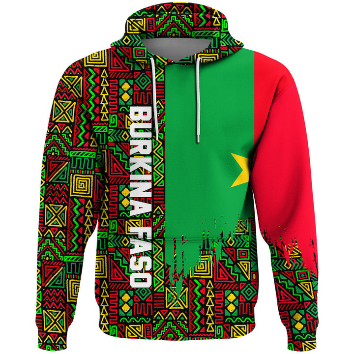 Africa Zone Clothing - Burkina Faso Kenter Pattern Hoodie A94