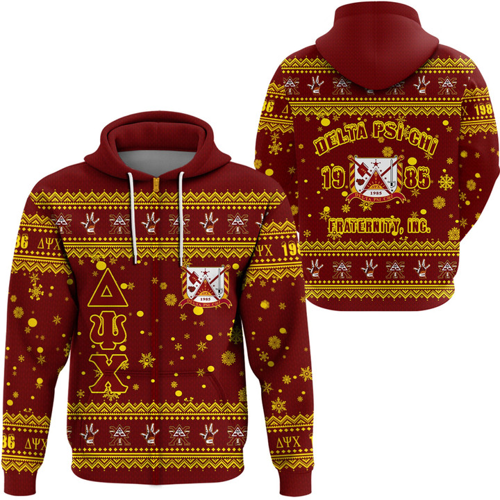 Delta Psi Chi Christmas Zip Hoodie A31 | Africa Zone
