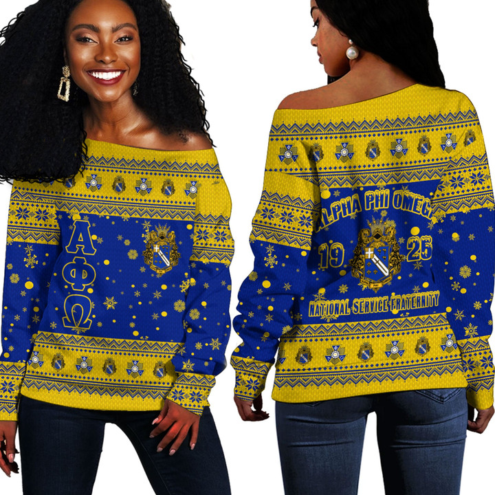 Alpha Phi Omega Christmas Off Shoulder Sweaters A31 | Africa Zone