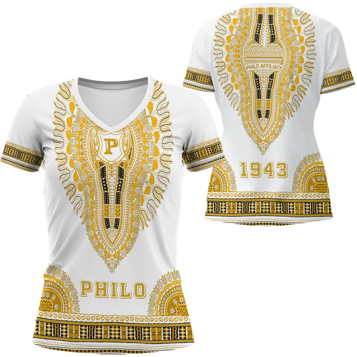 Philo Affiliates Dashiki V-neck T-shirt A31 | Africa Zone