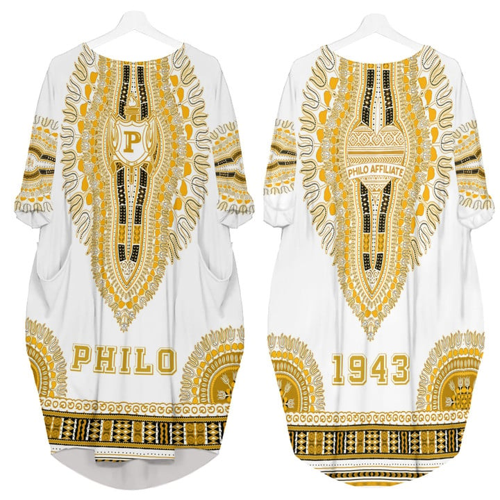 Philo Affiliates Dashiki Batwing Pocket Dress A31 | Africa Zone