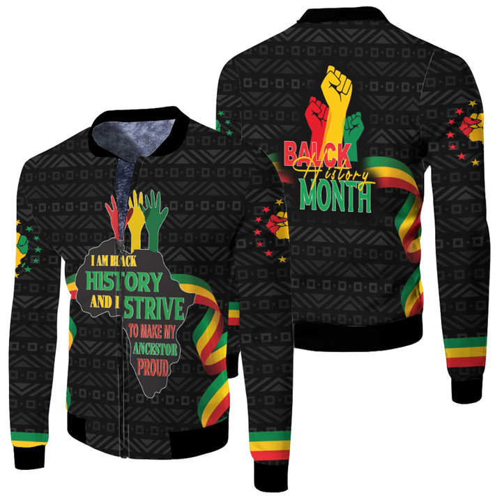 Africazone Clothing - Black History Month Hand Fleece Winter Jacket A95 | Africazone