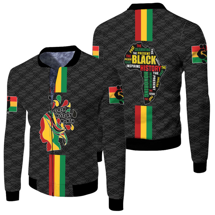 Africazone Clothing - Black History Month Color Of Flag Fleece Winter Jacket A95 | Africazone