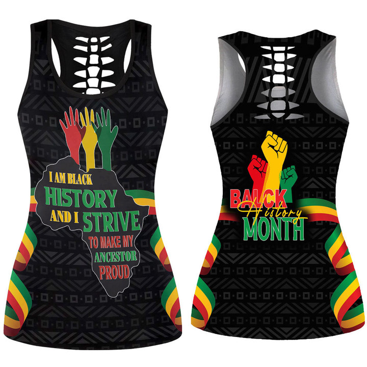 Africazone Clothing - Black History Month Hand Hollow Tank Top A95 | Africazone