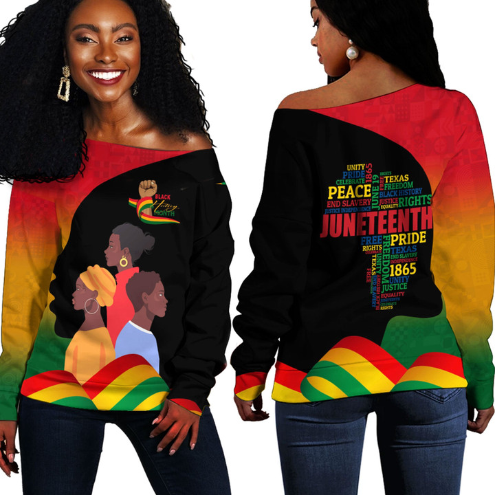 Africazone Clothing - Black History Month I'm Black Off Shoulder Sweaters A95 | Africazone