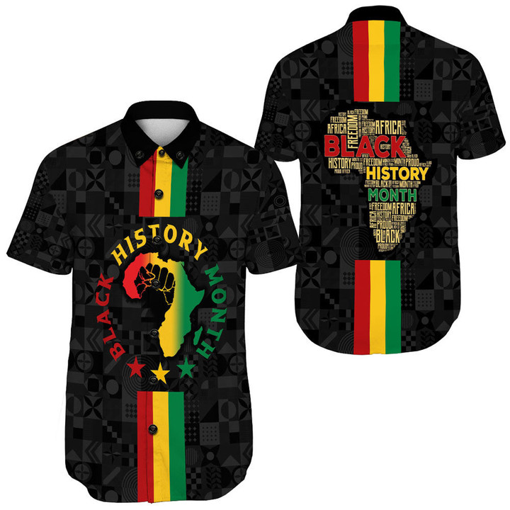 Africazone Clothing - Black History Month Map Short Sleeve Shirt A95 | Africazone