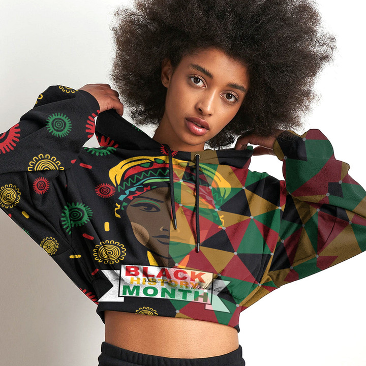 Africazone Clothing - Black History Month Juneteenth Croptop Hoodie A95 | Africazone