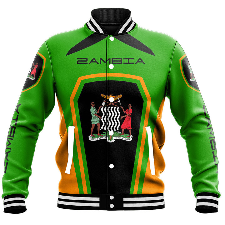 Africa Zone Clothing - Zambia Formula One Style Baseball Jacket A35