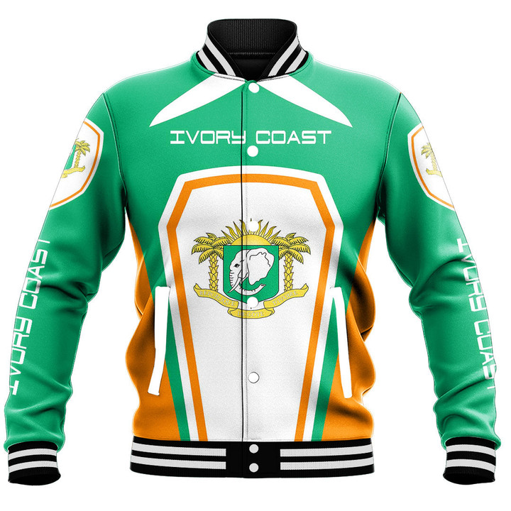 Africa Zone Clothing - Ivory Coast Formula One Style Baseball Jacket A35