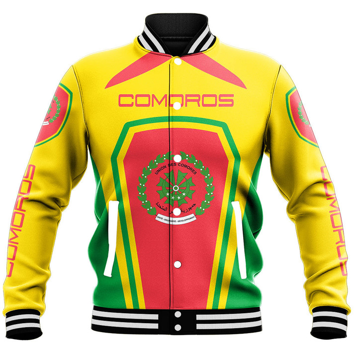 Africa Zone Clothing - Comoros Formula One Style Baseball Jacket A35