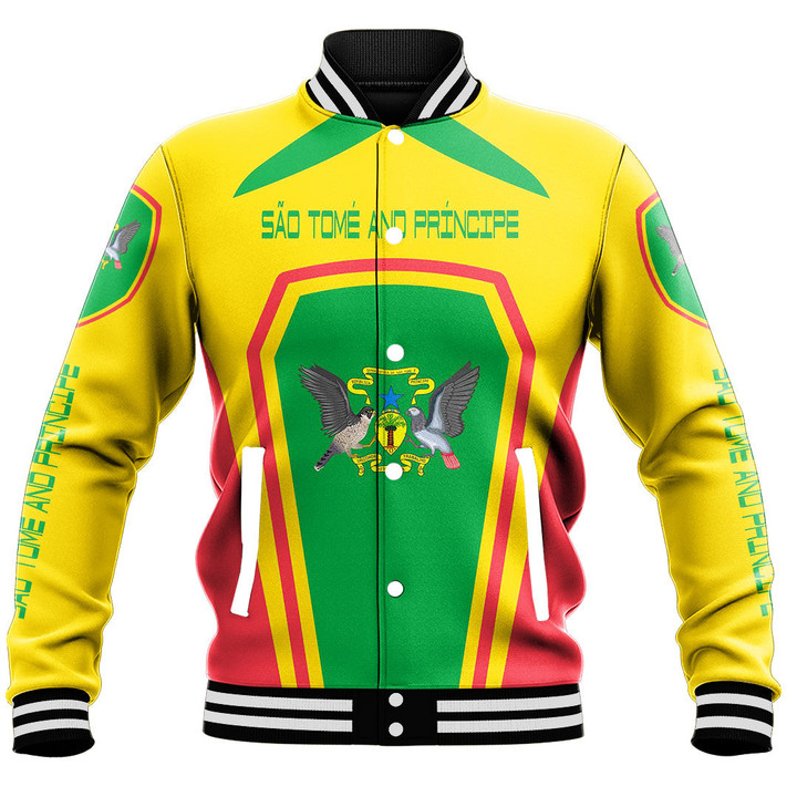 Africa Zone Clothing - São Tomé And Príncipe Formula One Style Baseball Jacket A35