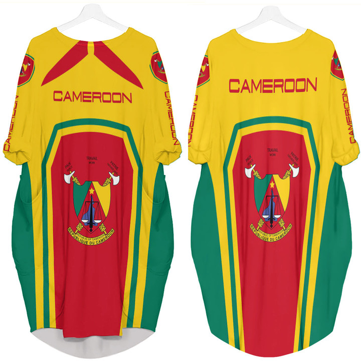Africa Zone Clothing - Cameroon Formula One Batwing Pocket Dress A35