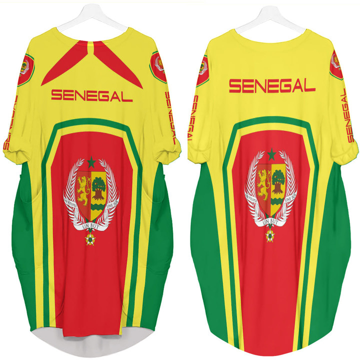 Africa Zone Clothing - Senegal Formula One Batwing Pocket Dress A35