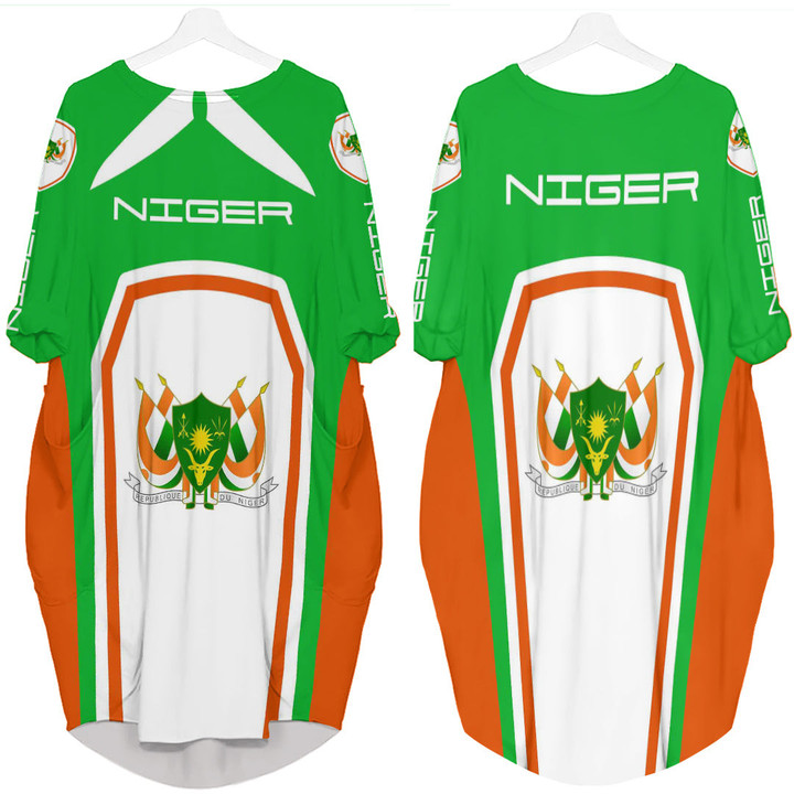 Africa Zone Clothing - Niger Formula One Batwing Pocket Dress A35