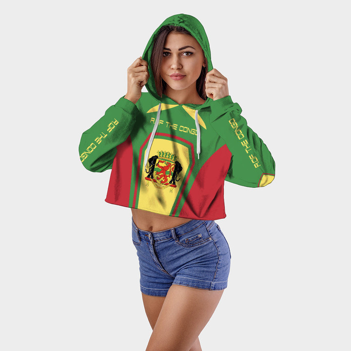 Africa Zone Clothing - R.Of The Congo Formula One Croptop Hoodie A35