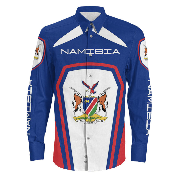 Africa Zone Clothing - Namibia Formula One Long Sleeve Button Shirt A35