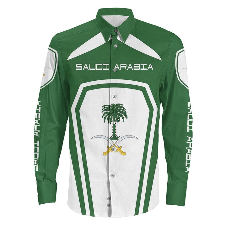Africa Zone Clothing - Saudi Arabia Formula One Long Sleeve Button Shirt A35