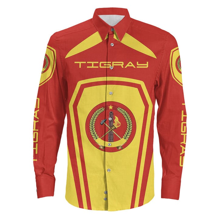 Africa Zone Clothing - Tigray Formula One Long Sleeve Button Shirt A35