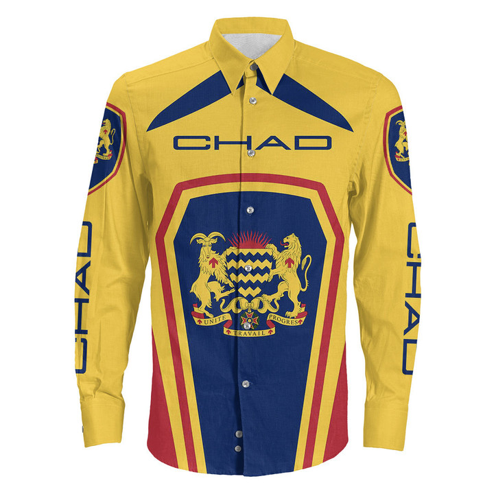 Africa Zone Clothing - Chad Formula One Long Sleeve Button Shirt A35