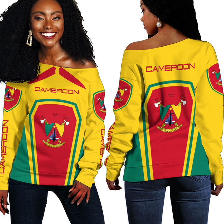 Africa Zone Clothing - Cameroon Women's Off Shoulder Sweaters A35
