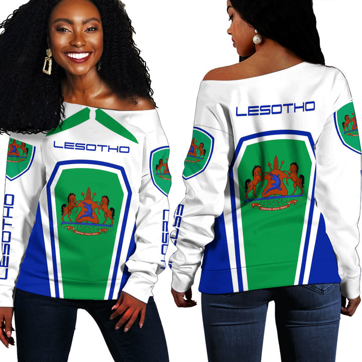 Africa Zone Clothing - Lesotho Women's Off Shoulder Sweaters A35