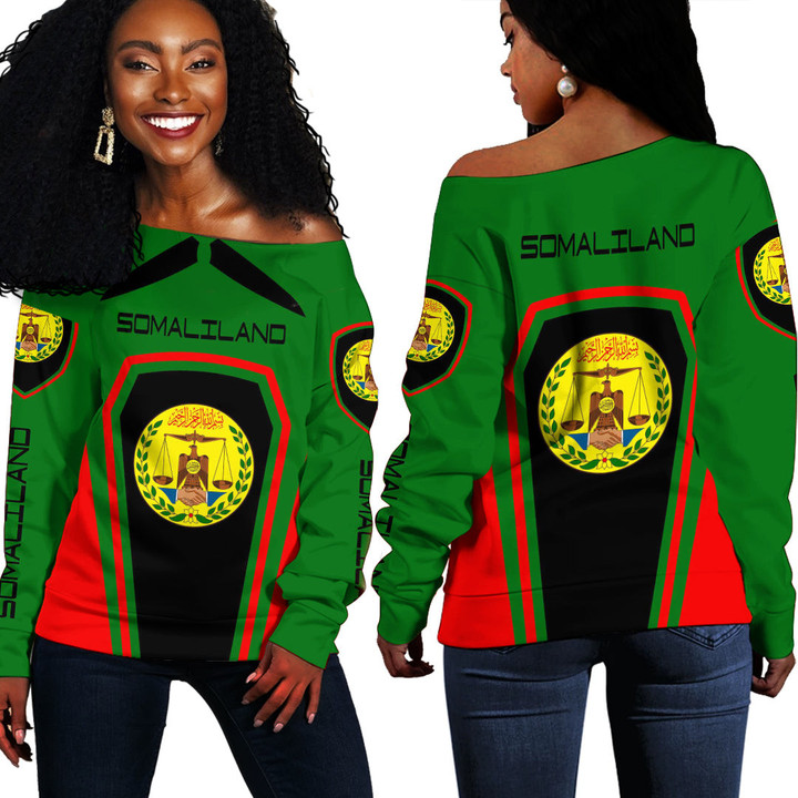 Africa Zone Clothing - Somaliland Women's Off Shoulder Sweaters A35