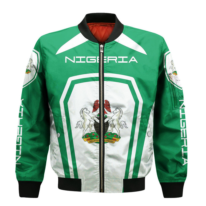 Africa Zone Clothing - Nigeria Formula One Zip Bomber jacket A35