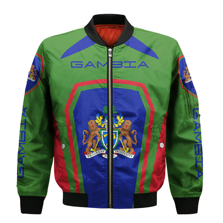 Africa Zone Clothing - Gambia Formula One Zip Bomber jacket A35