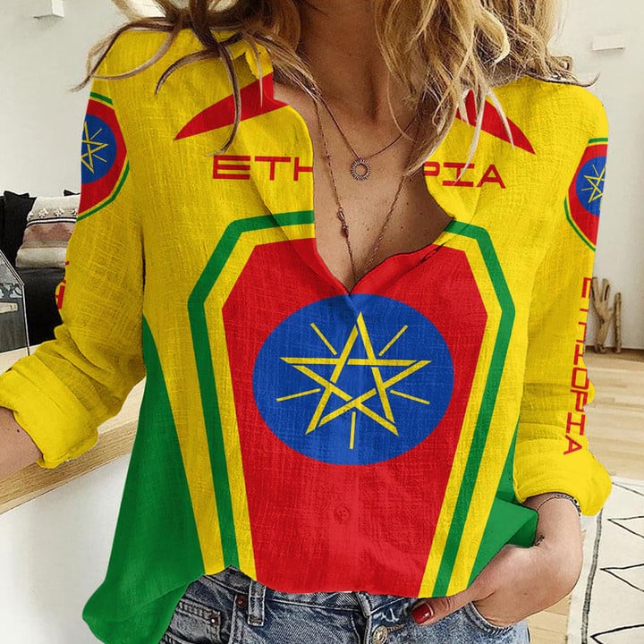 Africa Zone Clothing - Ethiopia  Formula One Women's Casual Shirt A35