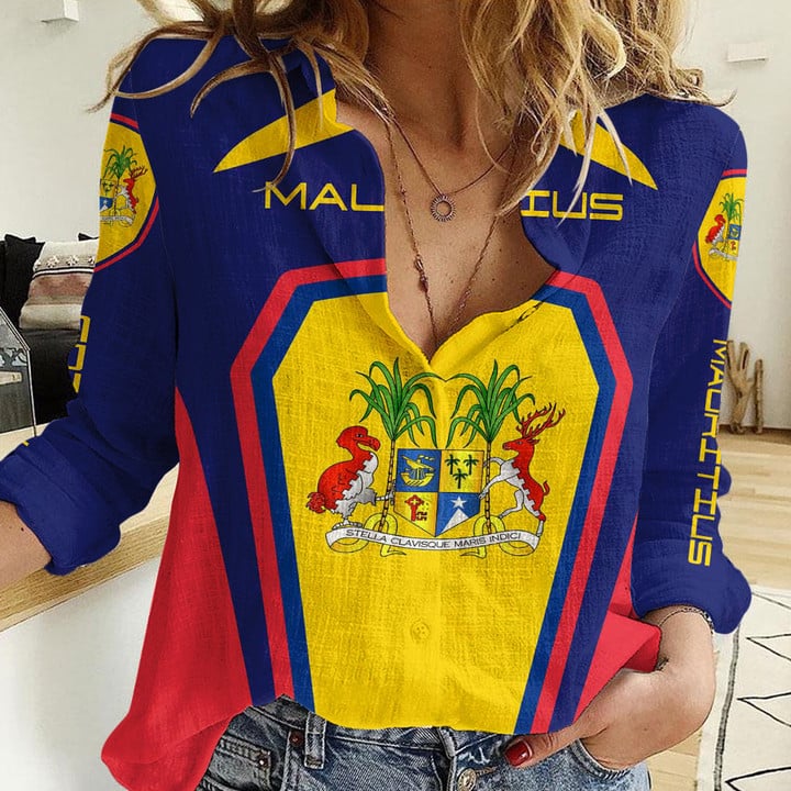 Africa Zone Clothing - Mauritius Formula One Women's Casual Shirt A35