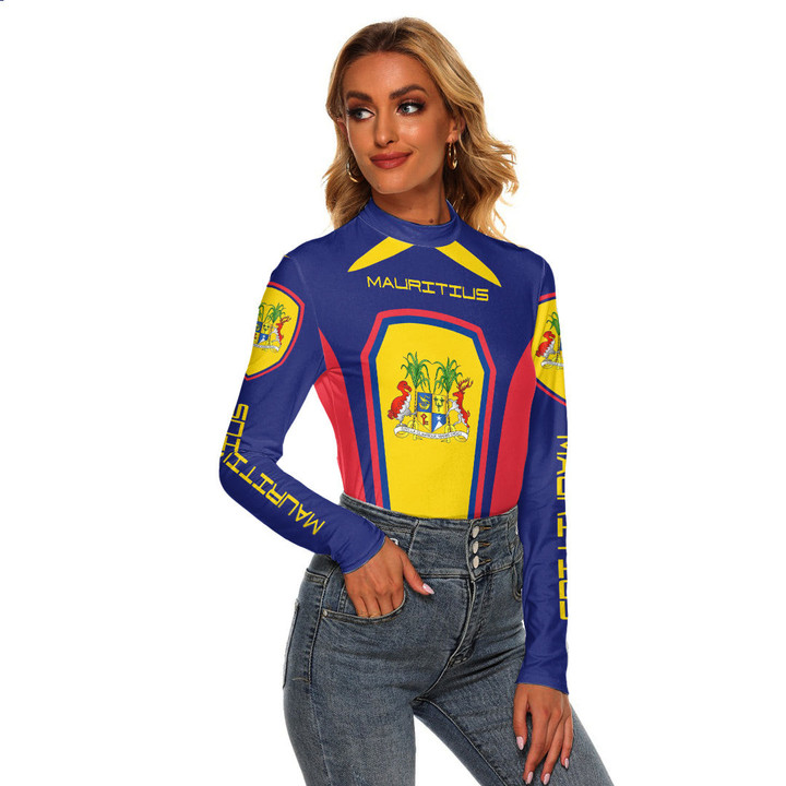 Africa Zone Clothing - Mauritius Formula One Women's Stretchable Turtleneck Top A35