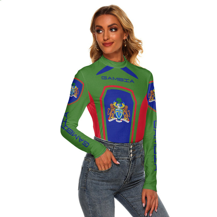 Africa Zone Clothing - Gambia Formula One Women's Stretchable Turtleneck Top A35
