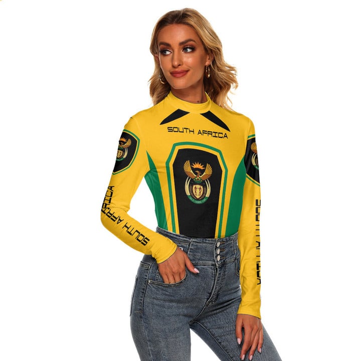 Africa Zone Clothing - South Africa Formula One Women's Stretchable Turtleneck Top A35