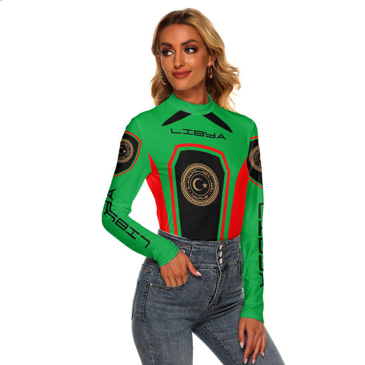 Africa Zone Clothing - Libya Formula One Women's Stretchable Turtleneck Top A35