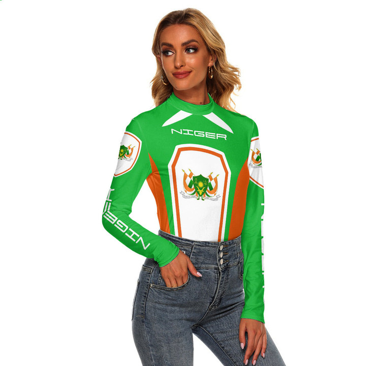 Africa Zone Clothing - Niger Formula One Women's Stretchable Turtleneck Top A35