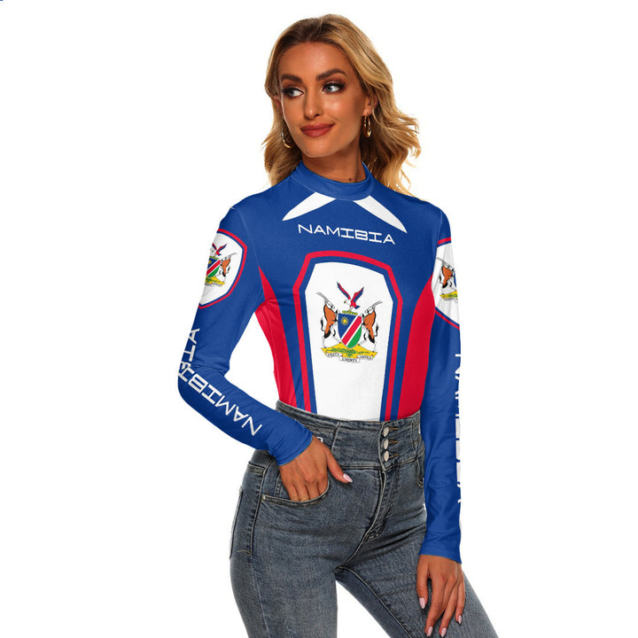 Africa Zone Clothing - Namibia Formula One Women's Stretchable Turtleneck Top A35