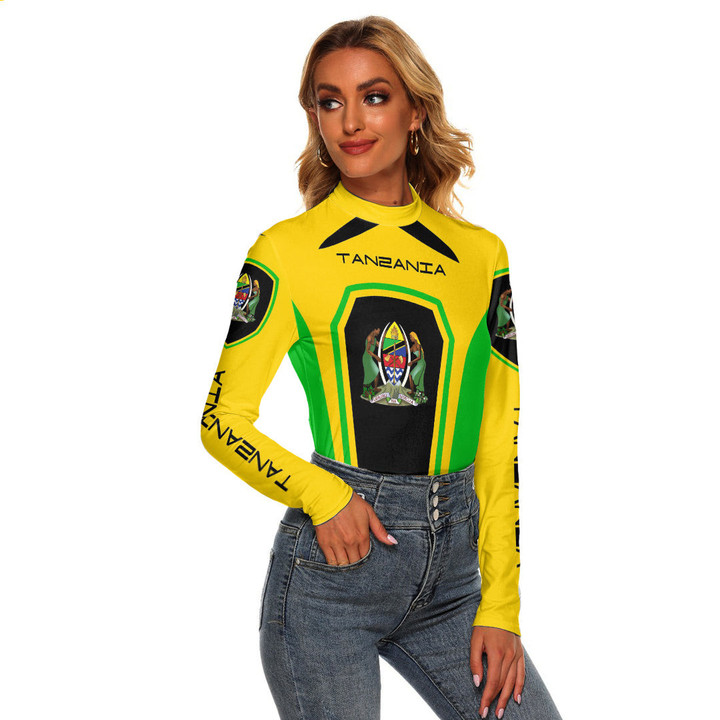 Africa Zone Clothing - Tanzania Formula One Women's Stretchable Turtleneck Top A35