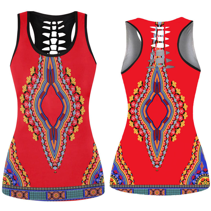 Africa Zone Clothing - Neck Dashiki Africa - Hollow Tank Top A95 | Africa Zone