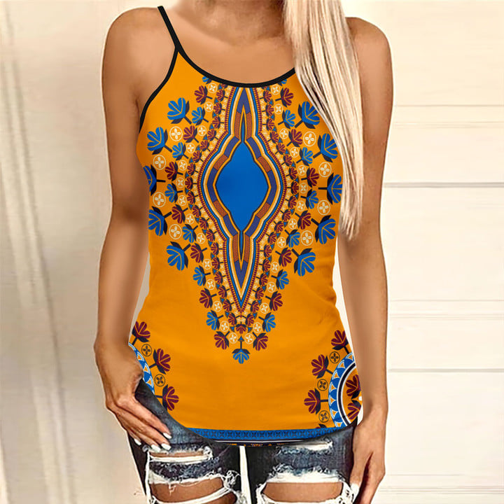 Africa Zone Clothing - Neck Africa Dashiki - Criss Cross Tanktop A95 | Africa Zone