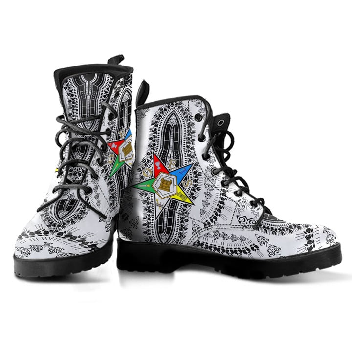 Africa Zone Leather Boots - Order of the Eastern Star Dashiki Style Leather Boots A7