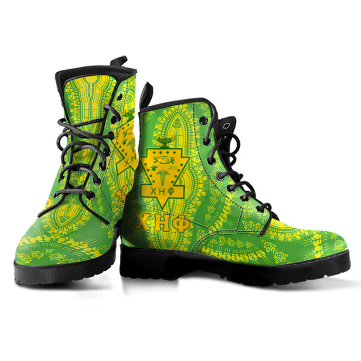 Africa Zone Leather Boots - Chi Eta Phi Dashiki Style Leather Boots A7
