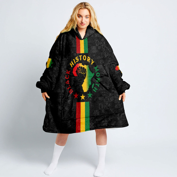 Africazone Clothing - Black History Month Map hoodie blanket Hoodie A95 | Africazone