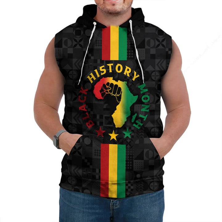Africazone Clothing - Black History Month Map Sleeveless Hoodie A95 | Africazone