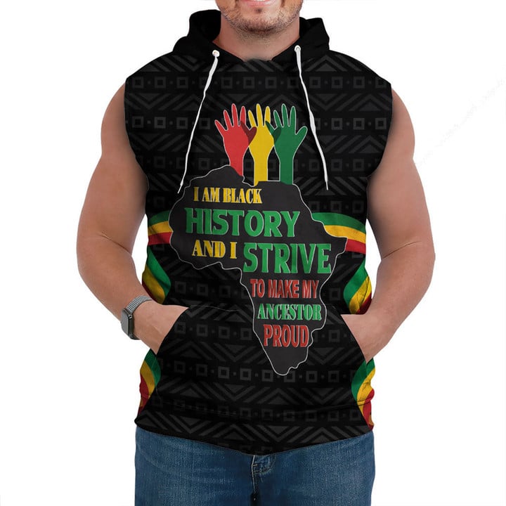 Africazone Clothing - Black History Month Hand Sleeveless Hoodie A95 | Africazone