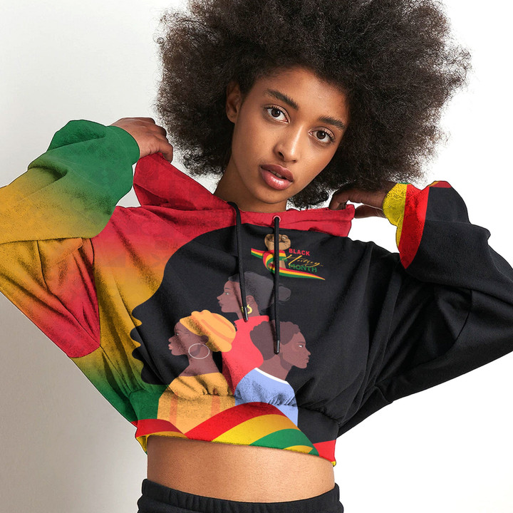 Africazone Clothing - Black History Month I'm Black Croptop Hoodie A95 | Africazone